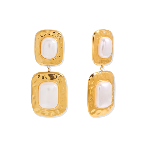 Chunky Pearl Golden Earrings