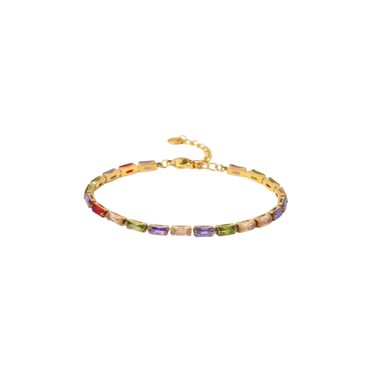 COLORFUL SQUARES TENNIS BRACELET