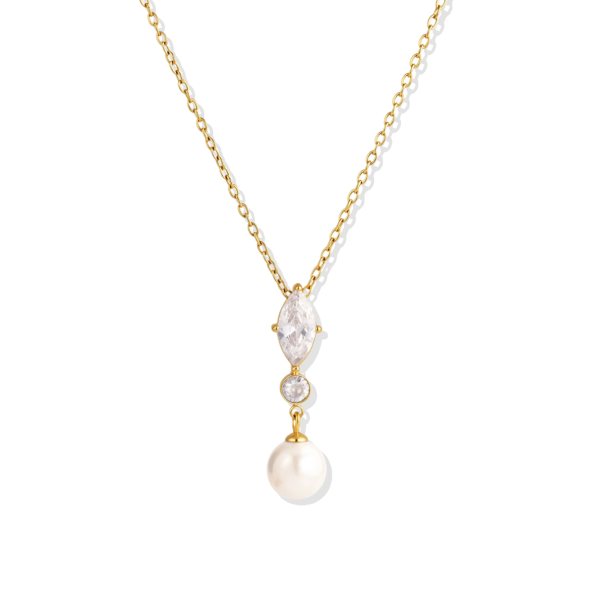 Elegant Golden Pearl Necklace