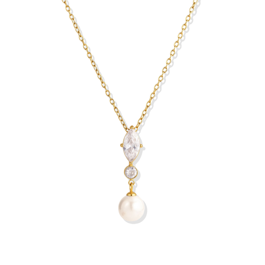 Elegant Golden Pearl Necklace
