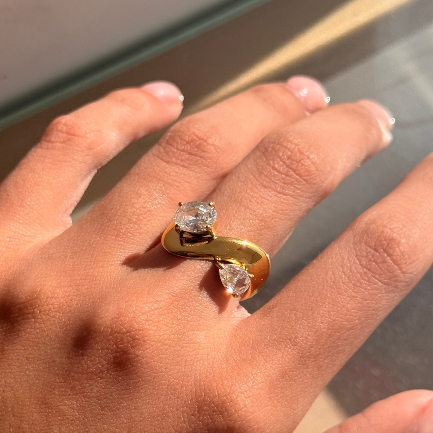 Double Spark Golden Ring