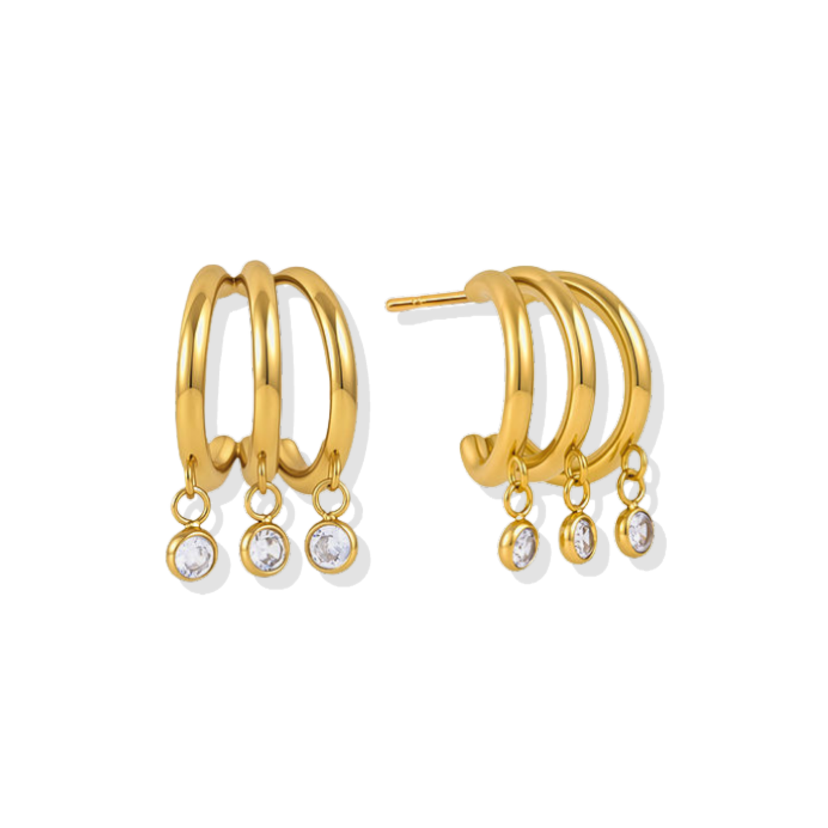 Triple Spark Drop Hoops