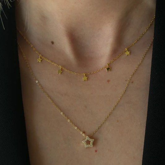 Multiple Star Golden Choker