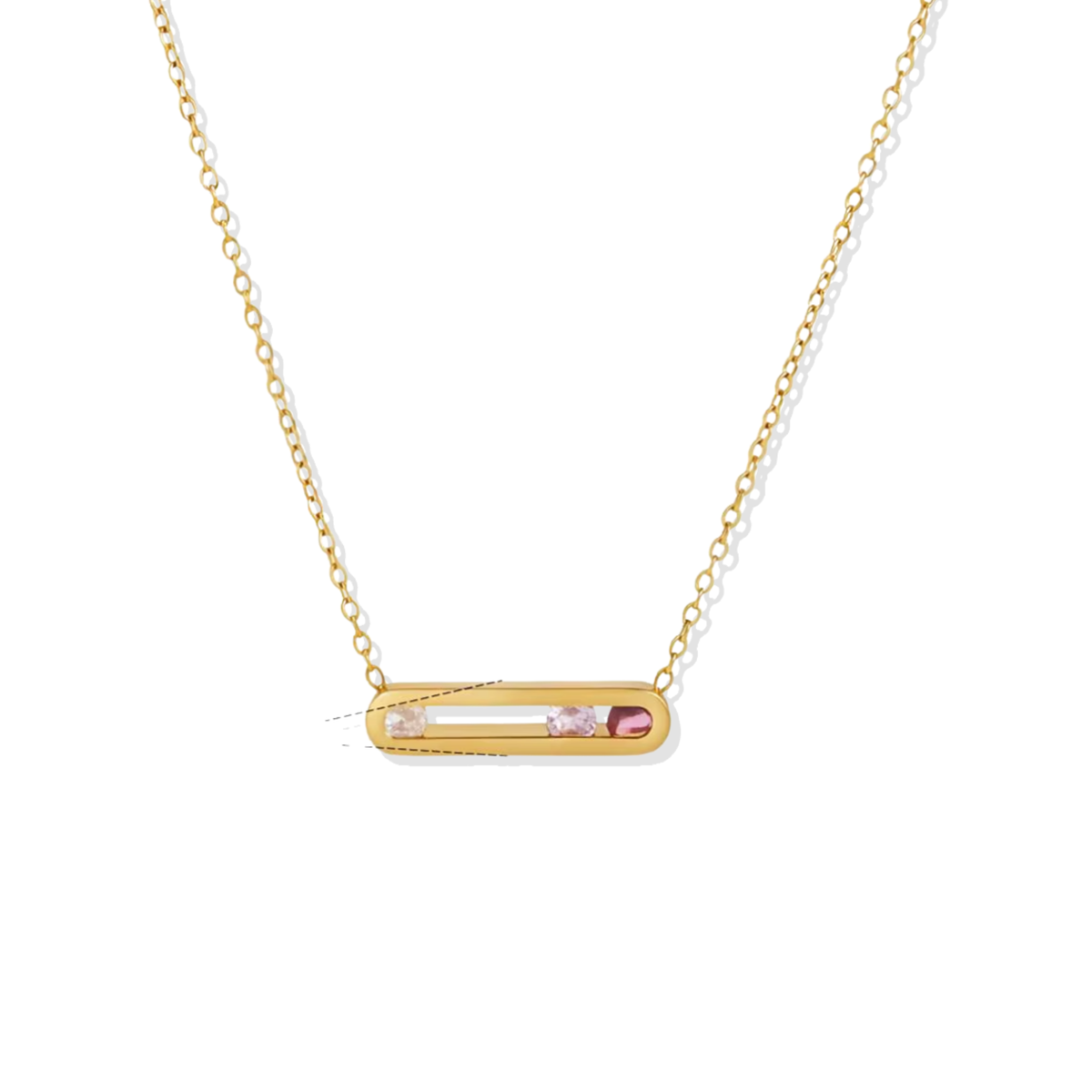 Pink Gravity Golden Necklace