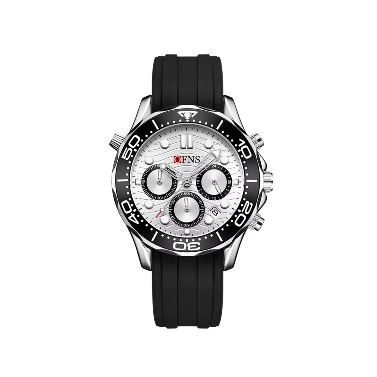 Rubber Black White Frank Watch