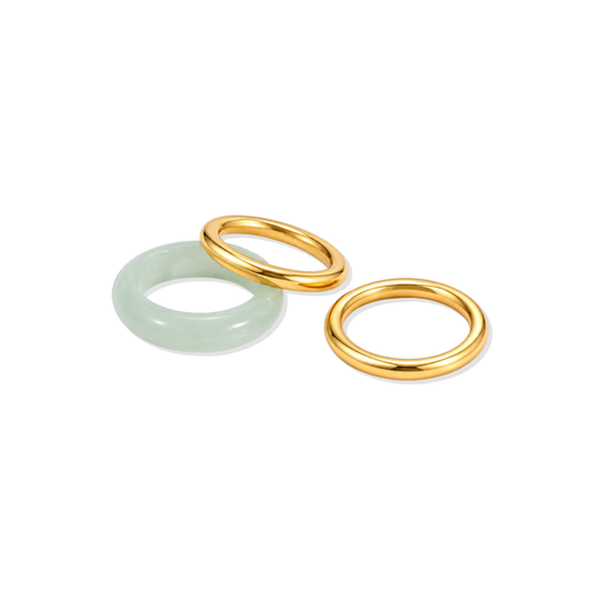 Gold Triple Ring Diana Aqua