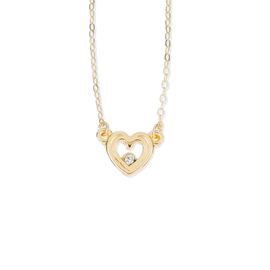 Double heart w zirc necklace
