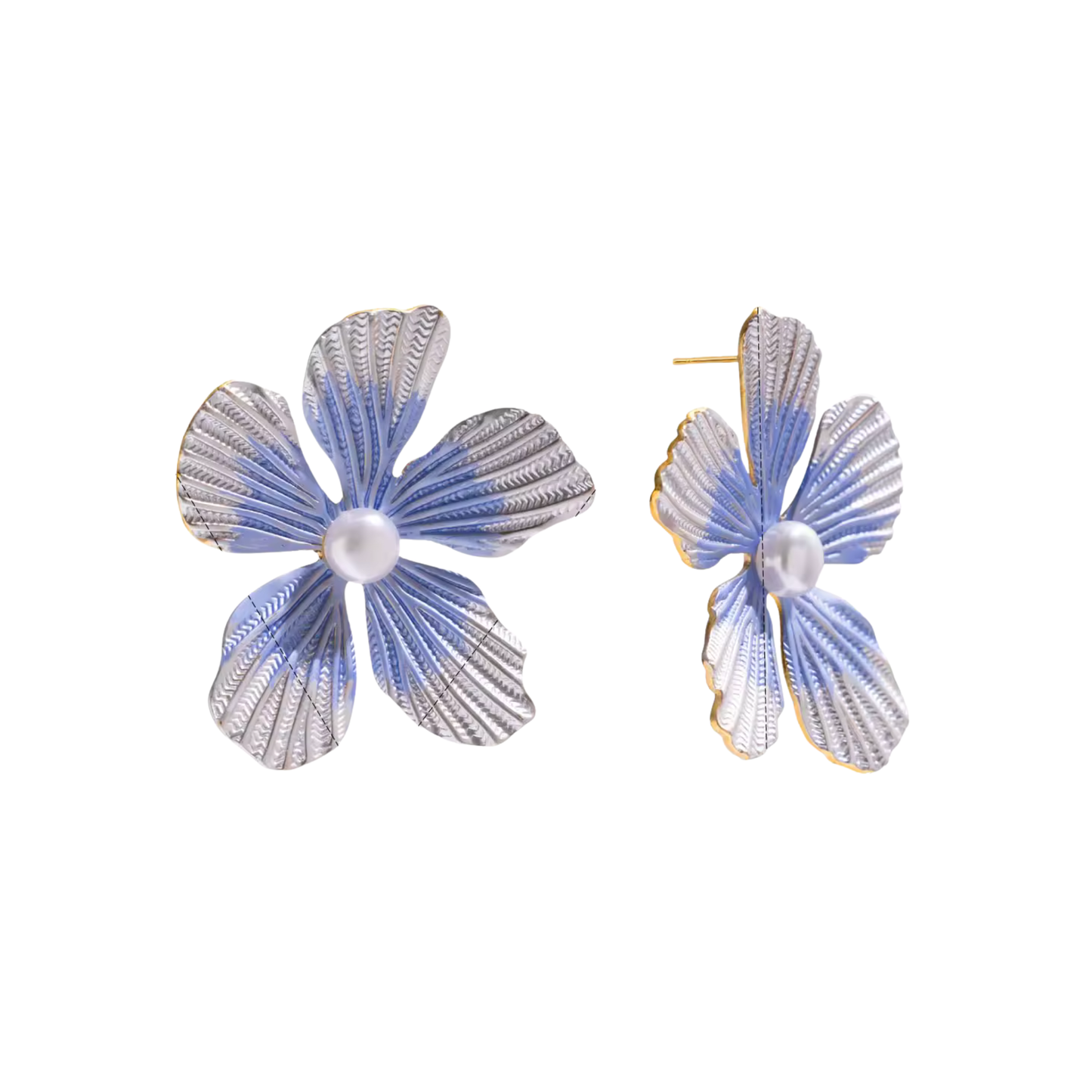 Dual Blue Flower Earrings
