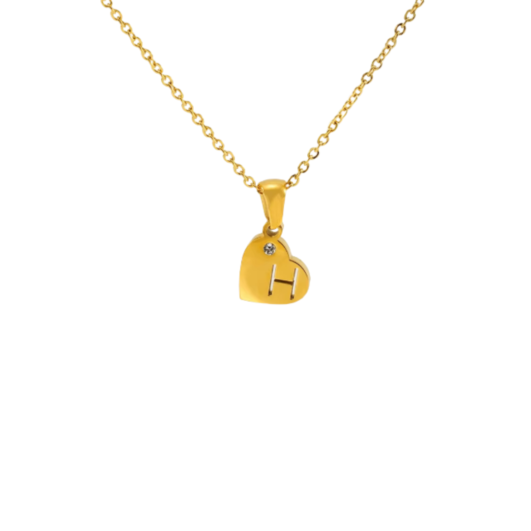 Initial heart golden necklace
