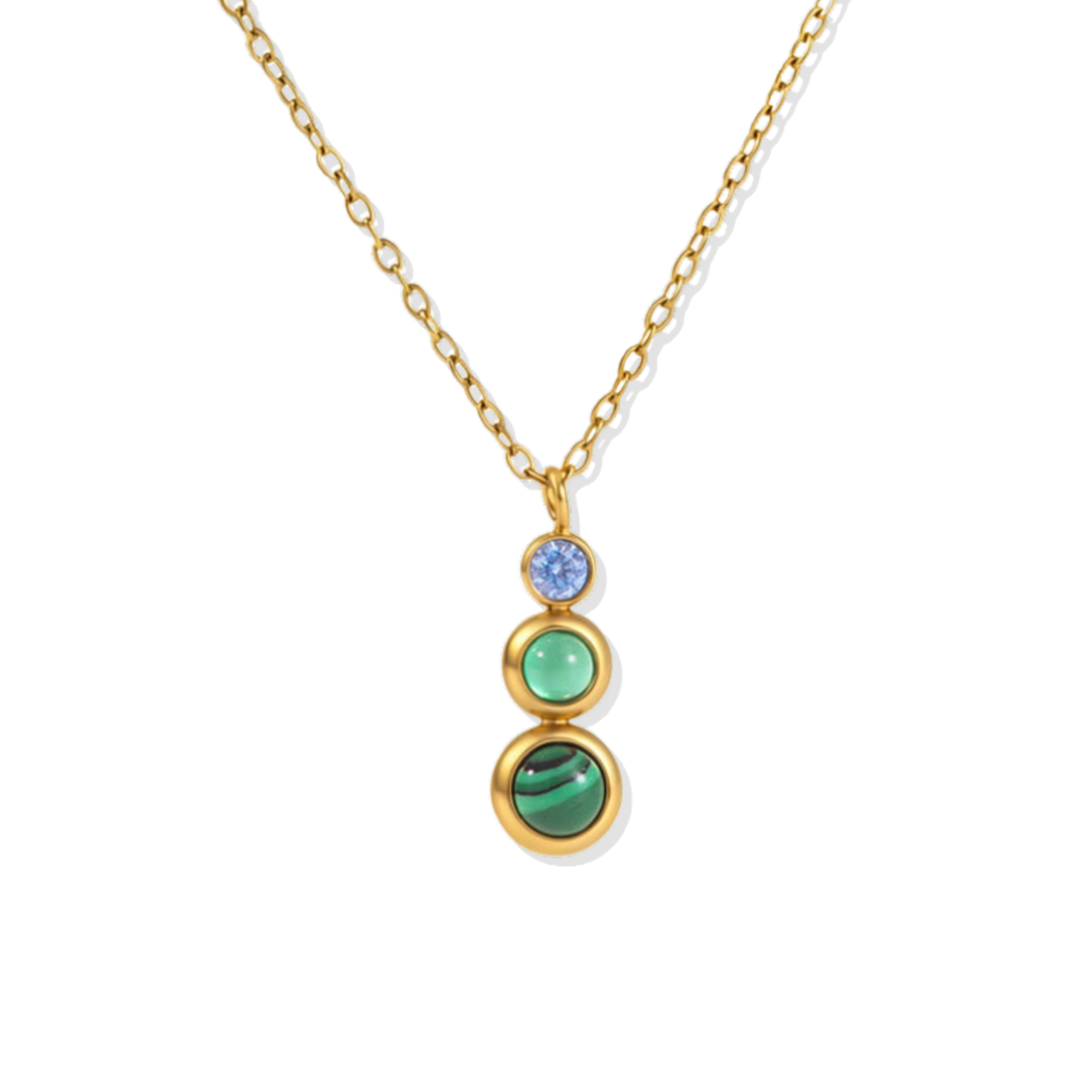 Blue Drop Golden Necklace