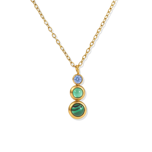 Blue Drop Golden Necklace