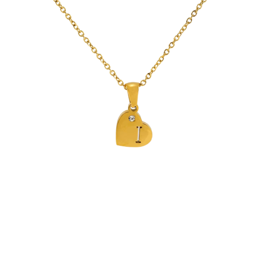 Initial heart golden necklace