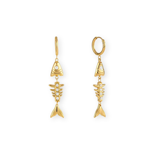Golden Hoops Skeleton Fish