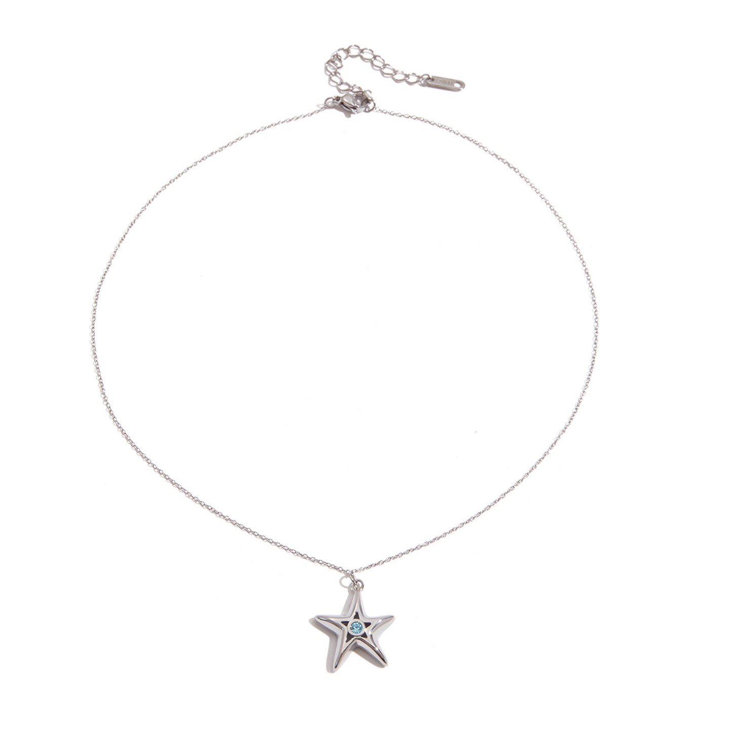 Silver Blue Star Necklace