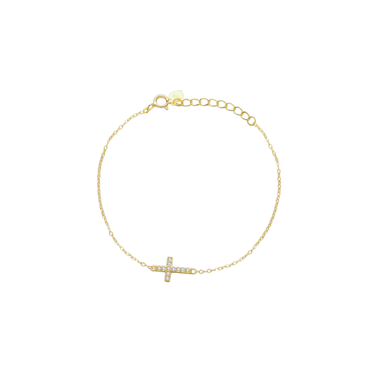 SPARKLING CROSS GOLDEN BRACELET