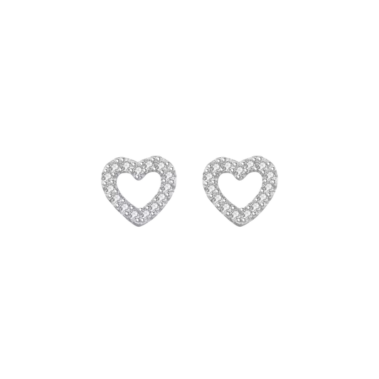 Outline Spark Heart Silver Studs