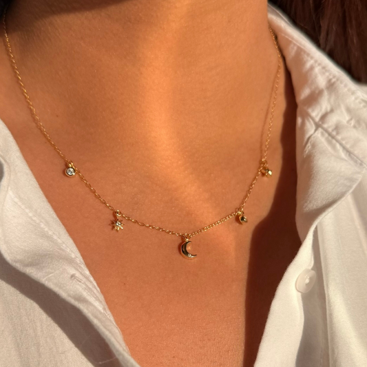Charms Spark Golden Necklace