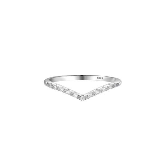 Silver Pave Peak Ring