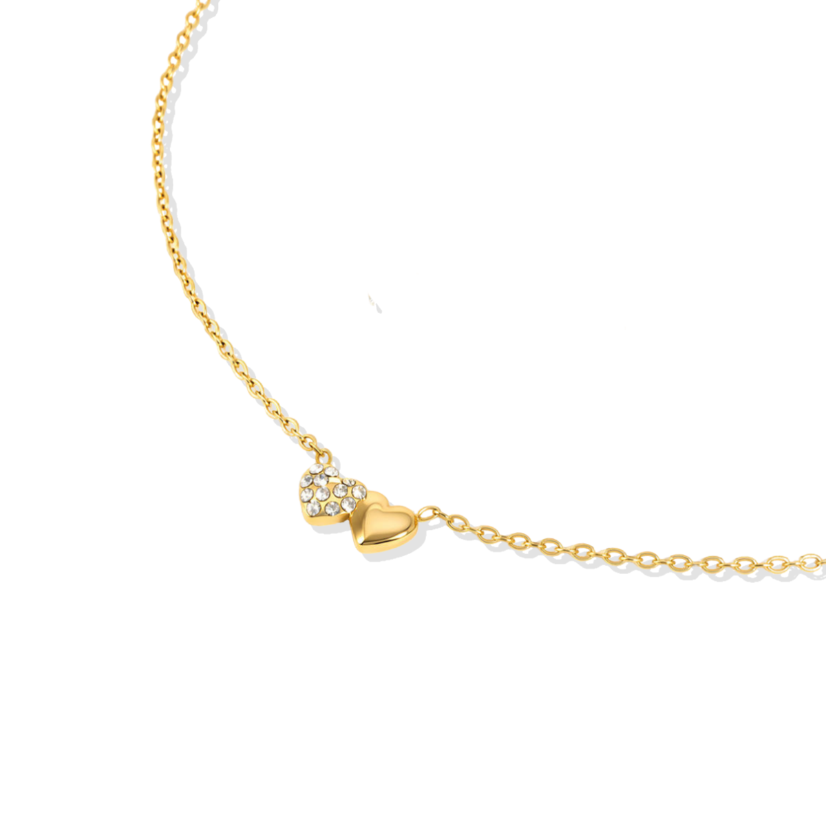 Double Heart Mini Necklace
