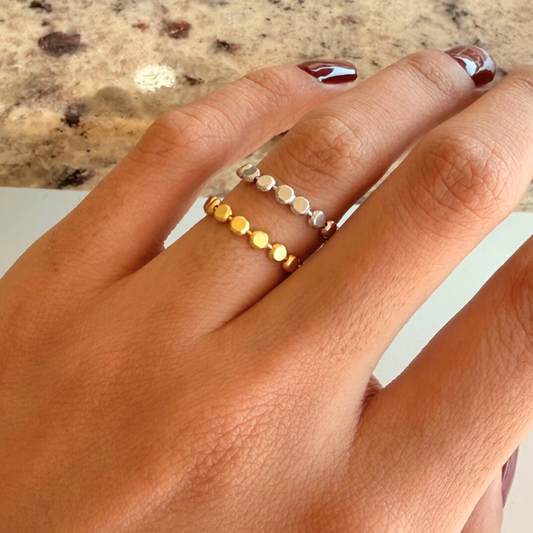 Dotted silver ring