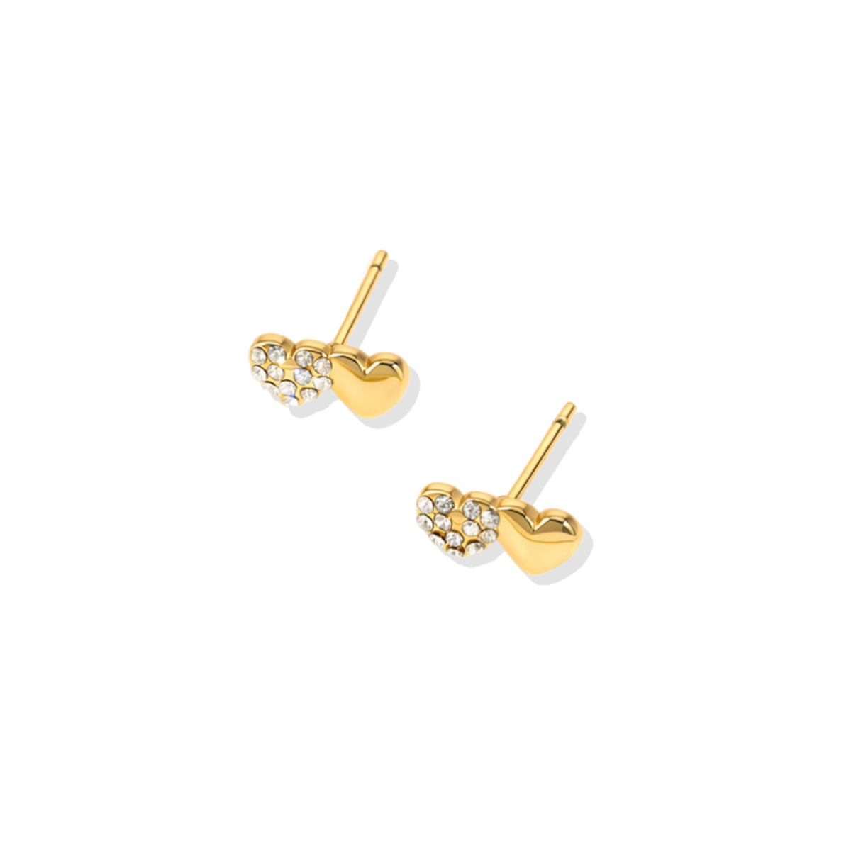 Double Heart Mini Studs