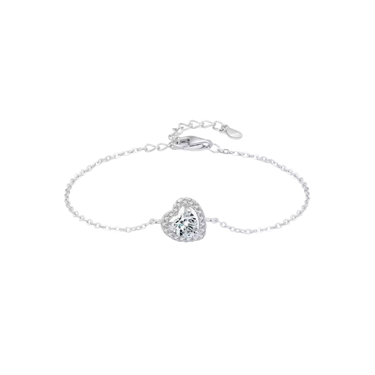 Heart Silver Pave Spark Bracelet