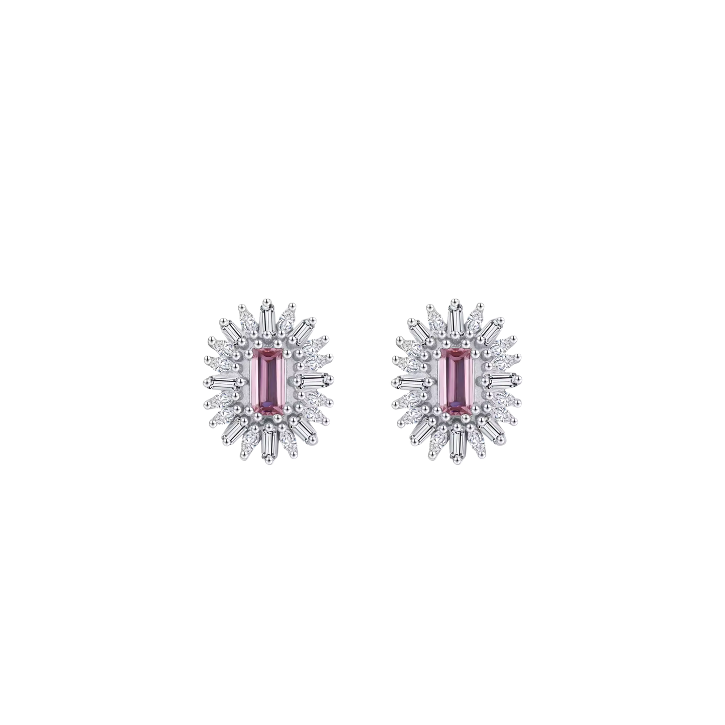 Pink Sunny Silver Studs