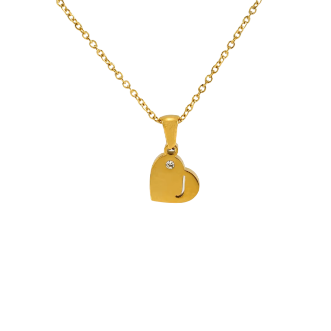 Initial heart golden necklace