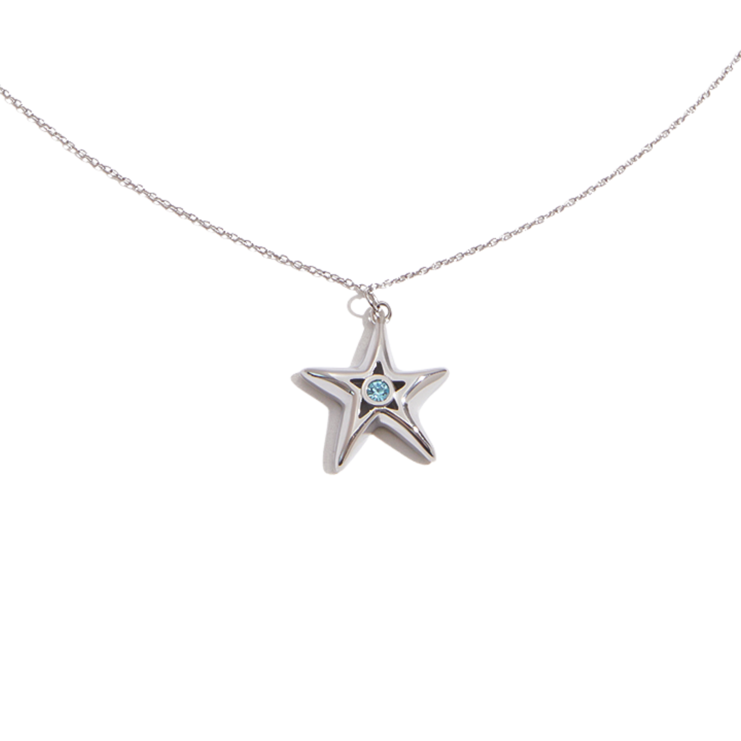 Silver Blue Star Necklace