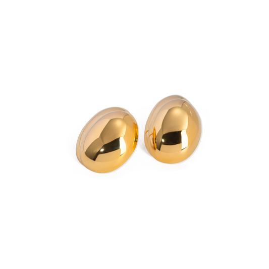 Oval Filled Golden Earrings