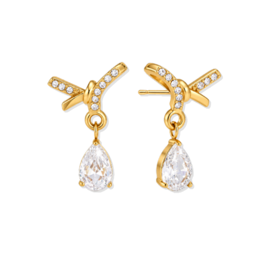 Golden Knot Drop Earrings