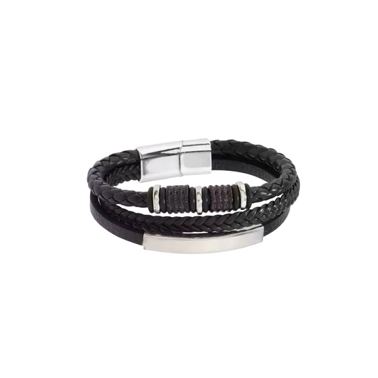 Massimo Silver Black Bracelet