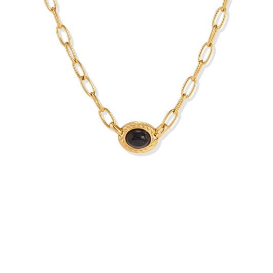 Black Chain Golden Necklace