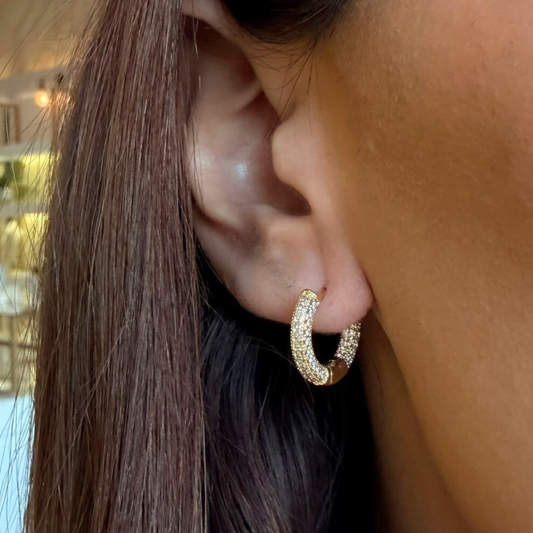Micro Pave Round Hoops