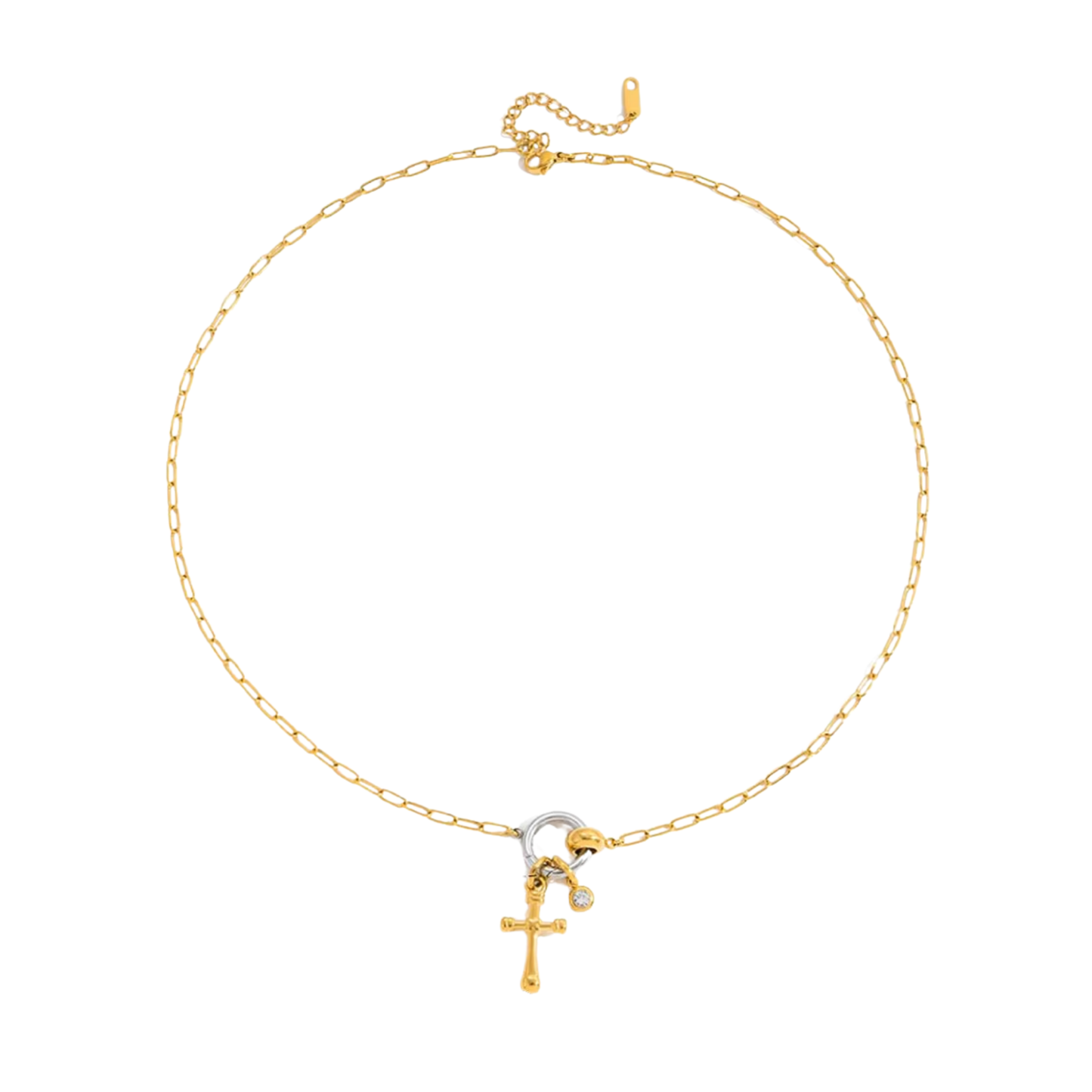 Cross Drop Dual Necklace