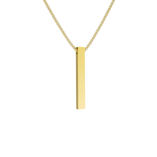 Golden Bar Engraved Necklace