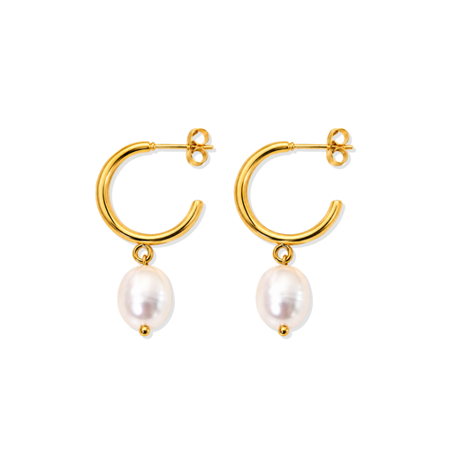 Golden Pear Hoops