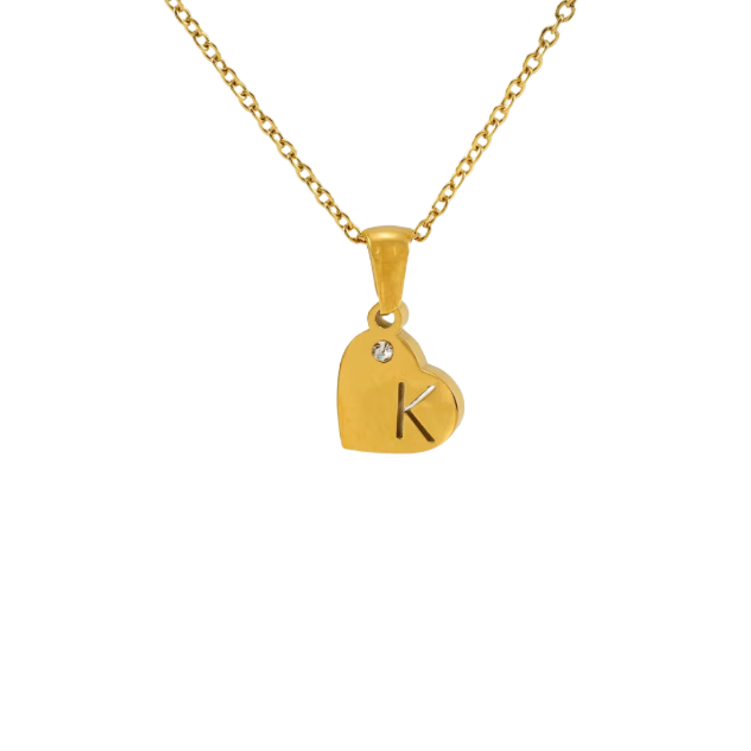 Initial heart golden necklace