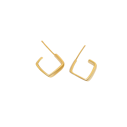 Small Square Gold Earring