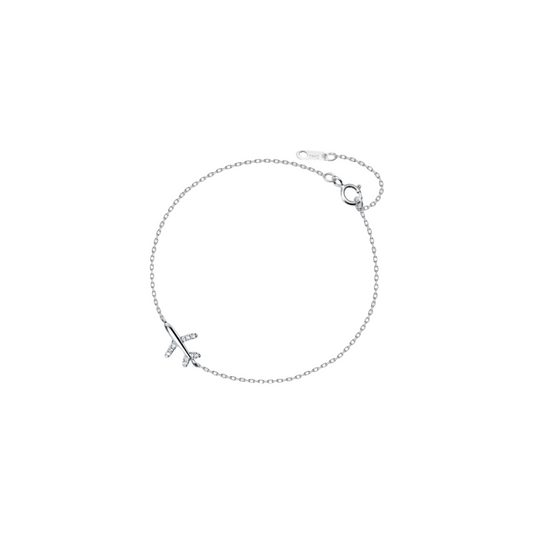 Silver Airplane Bracelet