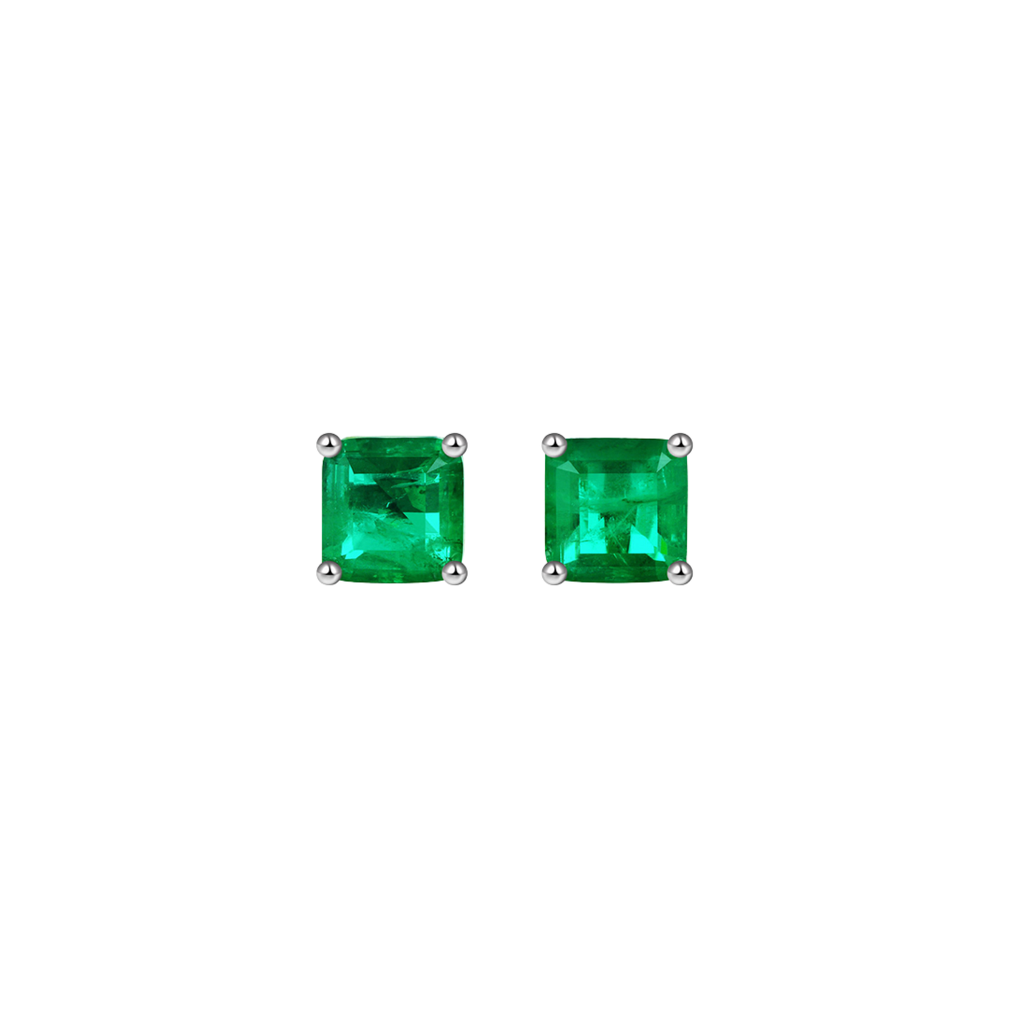 Classic Emerald Silver Earring