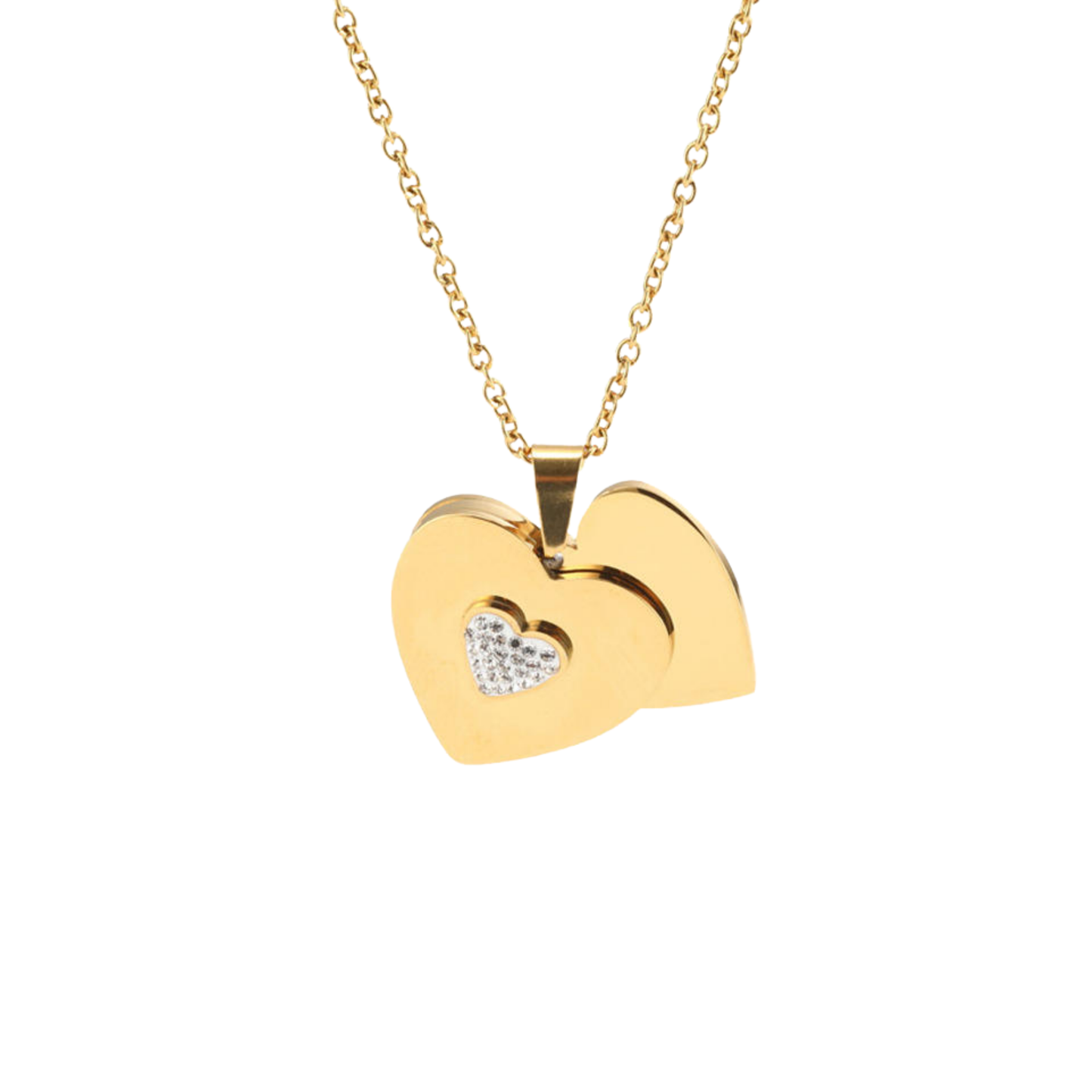 Golden Spark Heart Engraved Necklace