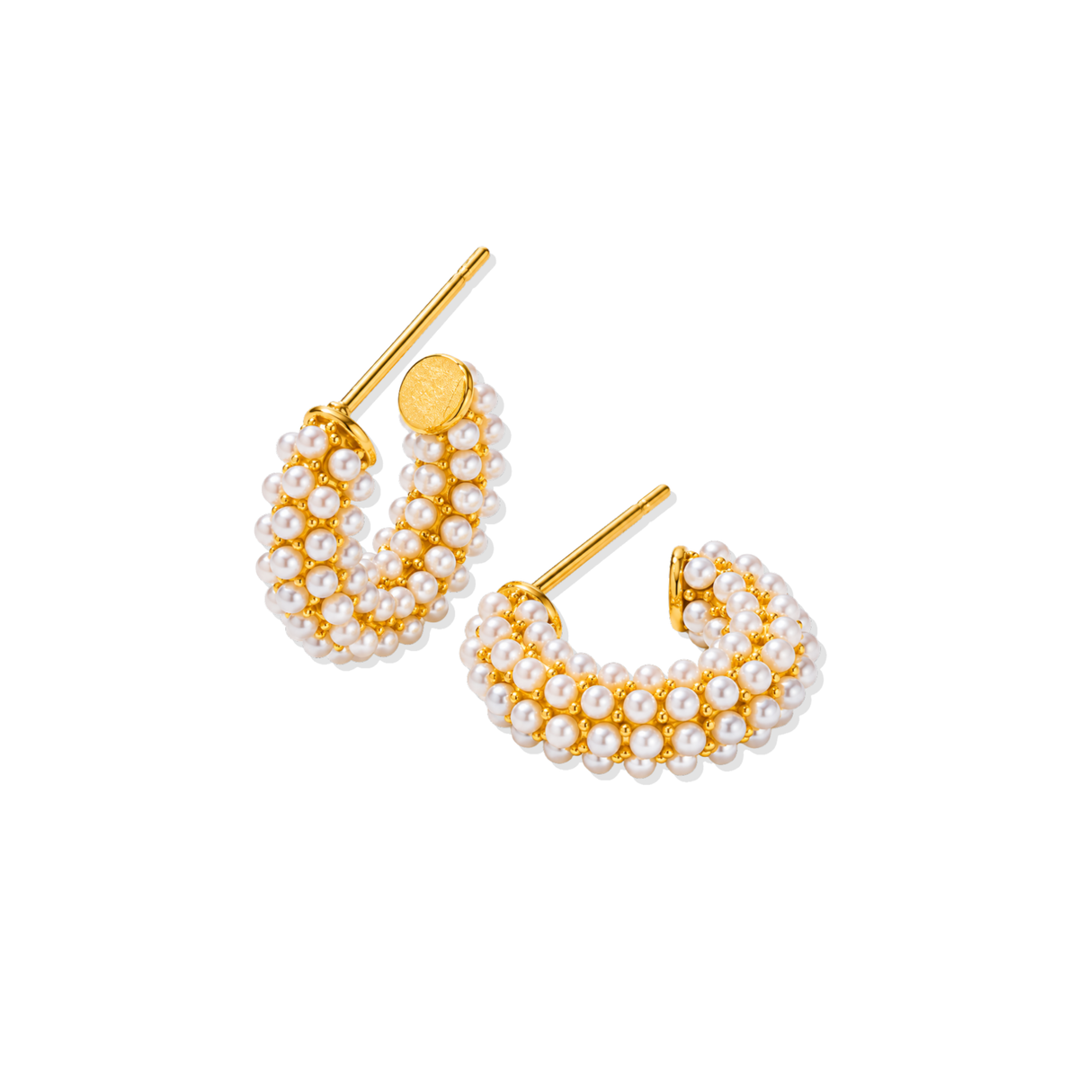 Golden Pearl Hoops Naty