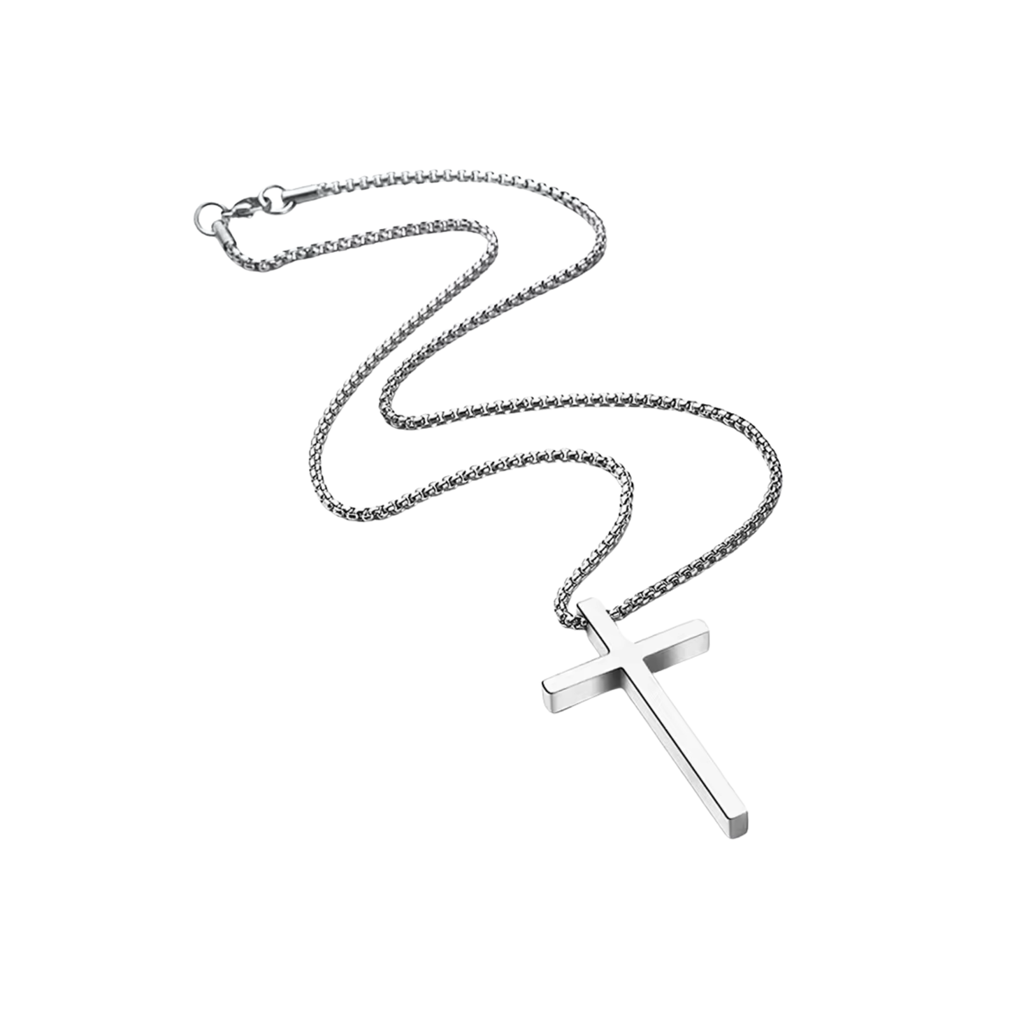 Santi Silver Cross Necklace