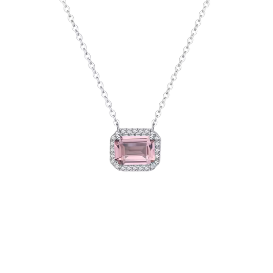 Pink Spark Silver Tiffany Necklace