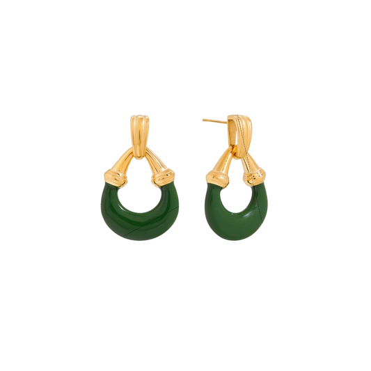 Green Golden Earrings