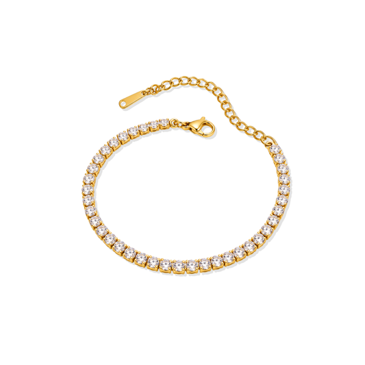 Tennis Wide Golden Bracelet