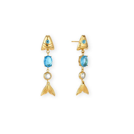 Light Blue Fish Studs