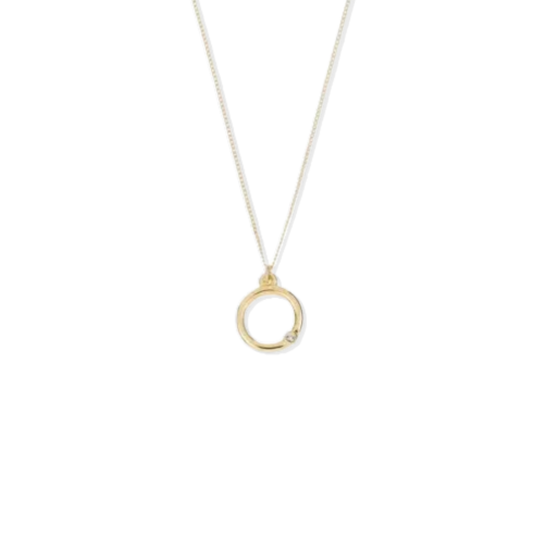 Outline circle zirc necklace