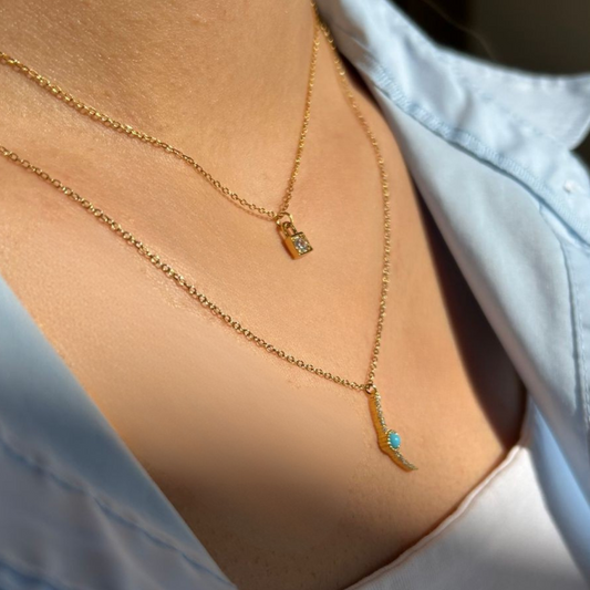 Waning moon shiny necklace